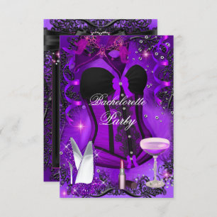 Lila Sparkle Celebration Bachelorette Einladung