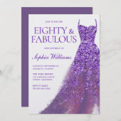 Lila Sparkle Dress-Party Einladung (Vorne/Hinten)