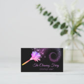 Lila Sparkle Feather Duster Reinigungsdienste Visitenkarte (Stehend Vorderseite)