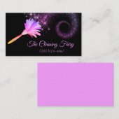 Lila Sparkle Feather Duster Reinigungsdienste Visitenkarte (Vorne/Hinten)