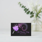 Lila Sparkle Feather Duster Reinigungsdienste Visitenkarte (Stehend Vorderseite)