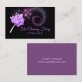 Lila Sparkle Feather Duster Reinigungsdienste Visitenkarte (Vorne/Hinten)