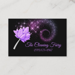 Lila Sparkle Feather Duster Reinigungsdienste Visitenkarte