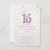 Lila Sparkle Foil Sweet 16 Geburtstag Foto Einladung (Vorderseite)
