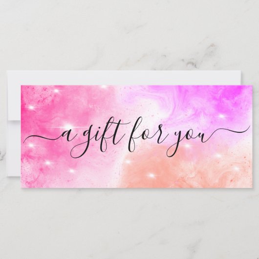 Lila Sparkle-Geschenkgutschein (Vorderseite)