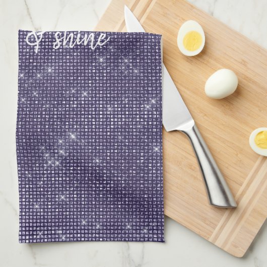 Lila Sparkle Geschirrtuch (Viertel Falte)