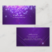 Lila Sparkle Glamour Chic Business Card Visitenkarte (Vorne/Hinten)