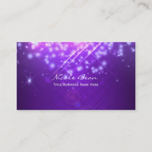 Lila Sparkle Glamour Chic Business Card Visitenkarte (Vorderseite)