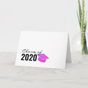 Lila Sparkle-Glitzer-Abschluss-Klasse 2020 Karte