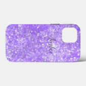 Lila Sparkle Glitzer Elegante Personalisiert Case-Mate iPhone Hülle (Rückseite (Horizontal))