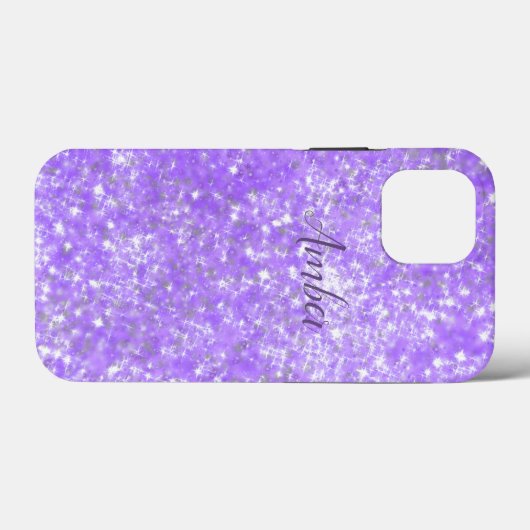 Lila Sparkle Glitzer Elegante Personalisiert Case-Mate iPhone Hülle (Rückseite (Horizontal))