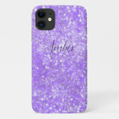 Lila Sparkle Glitzer Elegante Personalisiert Case-Mate iPhone Hülle (Rückseite)