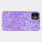 Lila Sparkle Glitzer Elegante Personalisiert Case-Mate iPhone Hülle (Rückseite (Horizontal))