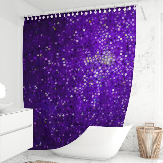 Lila Sparkle Glitzer Glam Duschvorhang