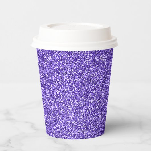 Lila Sparkle-Glitzer Pappbecher (Links)