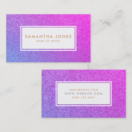Lila Sparkle Glitzer Pink Girl Make up Artist Visitenkarte (Vorne/Hinten)