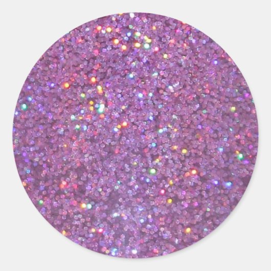 Lila Sparkle-Glitzer Runder Aufkleber (Vorderseite)