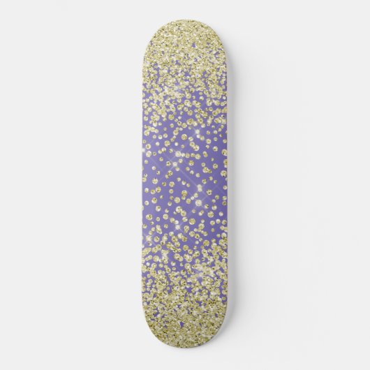 Lila Sparkle Glitzer Skateboard (Vorderseite)