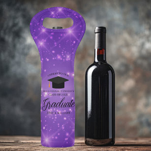 Lila Sparkle Graduate Custom Abschluss Gift Weintasche