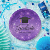 Lila Sparkle Graduate Custom Graduate Party Pappteller (Party)