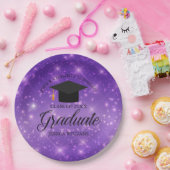 Lila Sparkle Graduate Custom Graduate Party Pappteller (Party)