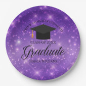Lila Sparkle Graduate Custom Graduate Party Pappteller (Vorderseite)