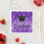 Lila Sparkle Graduate Custom Graduate Party Serviette (Beispiel)