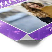 Lila Sparkle Graduate Foto Graduate Party Poster (Ecke)