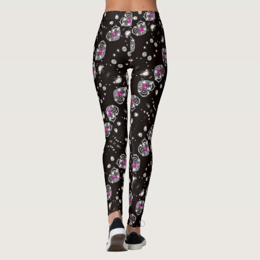 Lila Sparkle Heart Leggins (Rückseite)
