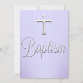 Lila Sparkle Jewel Taufe Christening Einladung (Rückseite)