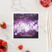 Lila Sparkle Lights Glam Geburtstagsparty Serviette (Beispiel)