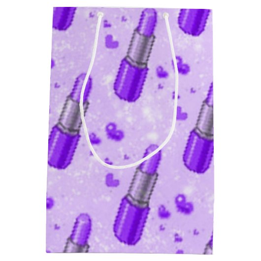 Lila Sparkle Lipstick-Lover-Geschenktasche Mittlere Geschenktüte (Rückseite)
