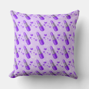 Lila Sparkle Lipstick, Lover Throw Kissen
