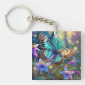 Lila Sparkle Philippianer 4:13 Verse Butterfly Schlüsselanhänger (Vorderseite)