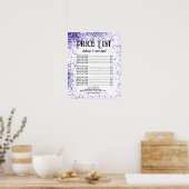 Lila Sparkle-Preisliste für Beauty Professionals Poster (Küche)