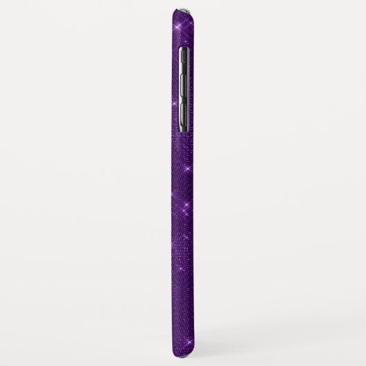 Lila Sparkle-Shimmer Monogramm und Initial Case-Mate iPhone Hülle (Hinten/Links)