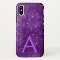 Lila Sparkle-Shimmer Monogramm und Initial