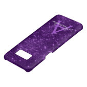 Lila Sparkle-Shimmer Monogramm und Initial Case-Mate Samsung Galaxy Hülle (Unterseite)