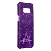 Lila Sparkle-Shimmer Monogramm und Initial Case-Mate Samsung Galaxy Hülle (Hinten/Rechts)