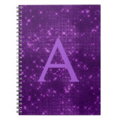 Lila Sparkle-Shimmer Monogramm und Initial Notizblock (Vorderseite)
