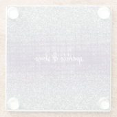 Lila Sparkle-Silver-Glitzer Glasuntersetzer (Rückseite)