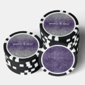 Lila Sparkle-Silver-Glitzer Pokerchips (Stapel)
