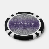 Lila Sparkle-Silver-Glitzer Pokerchips (Einzeln)