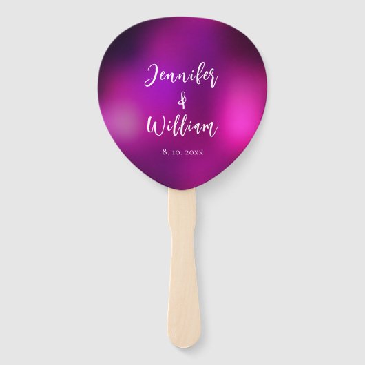 Lila Sparkle Silver String Lights Hochzeit Fächer (Vorderseite)