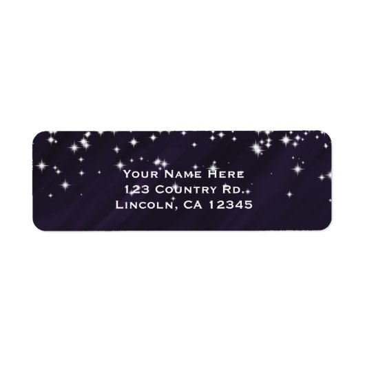 Lila & Sparkle Stars Elegante Glamour Einladung (Vorne)