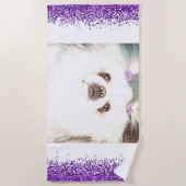 Lila Sparkle "Sugar" Dog Beach Handtuch (Vorderseite)