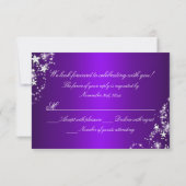 Lila Sparkle Tiara & Stars Quinceanera UAWG RSVP Karte (Rückseite)