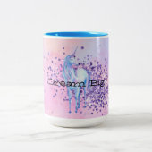 Lila Sparkle Unicorn Zweifarbige Tasse (Mittel)