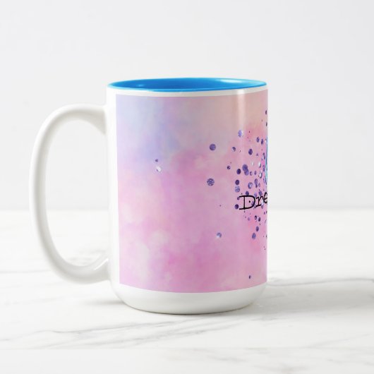 Lila Sparkle Unicorn Zweifarbige Tasse (Links)