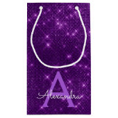 Lila Sparklogramm - Name hinzufügen Kleine Geschenktüte (Rückseite)